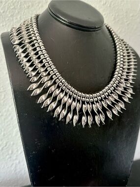 TribalCore Silver Collar Necklace - Statement Women’s Jewelry
